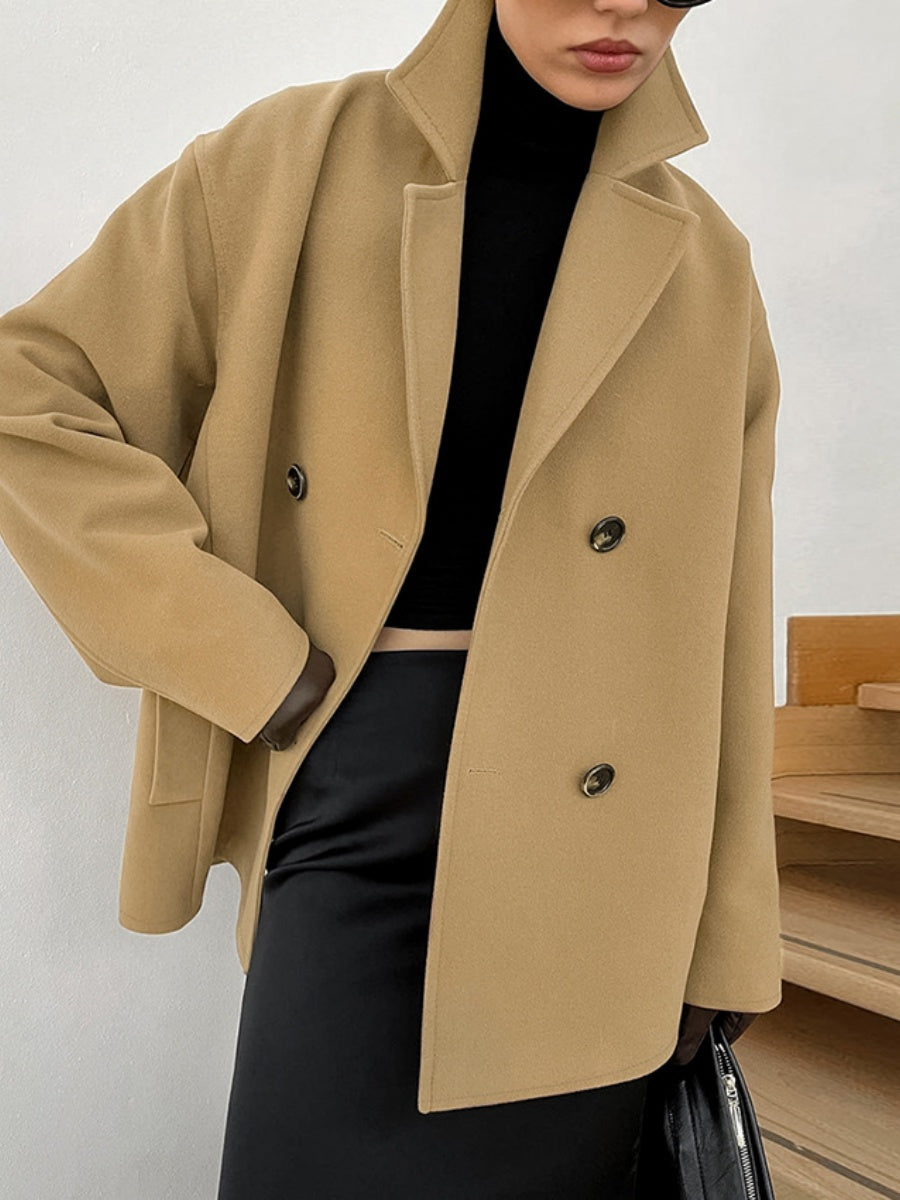 Loose-fitting Buttons Woolen Coat
