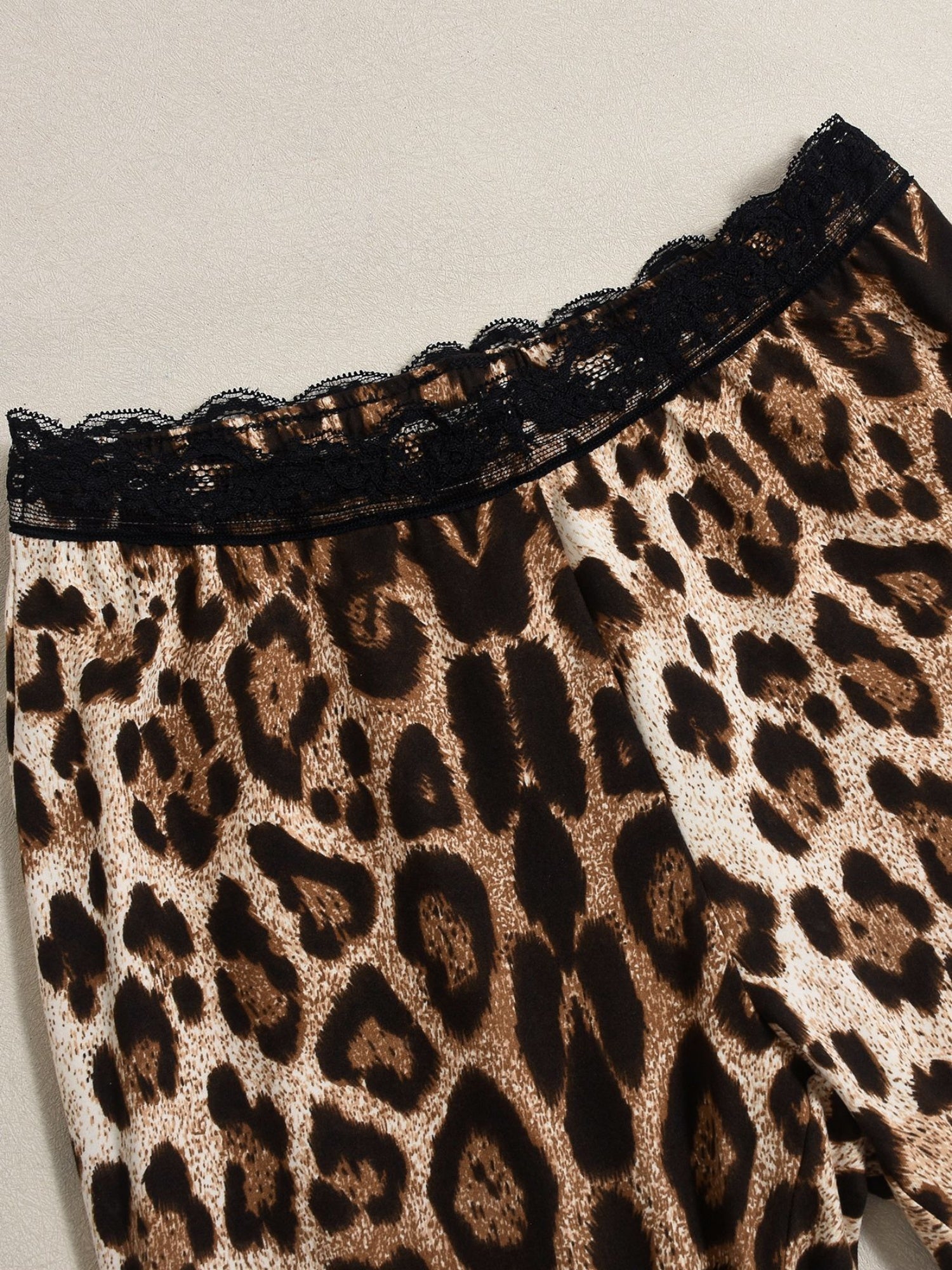 Leopard Print Hip Wrap Bell-bottoms Trousers