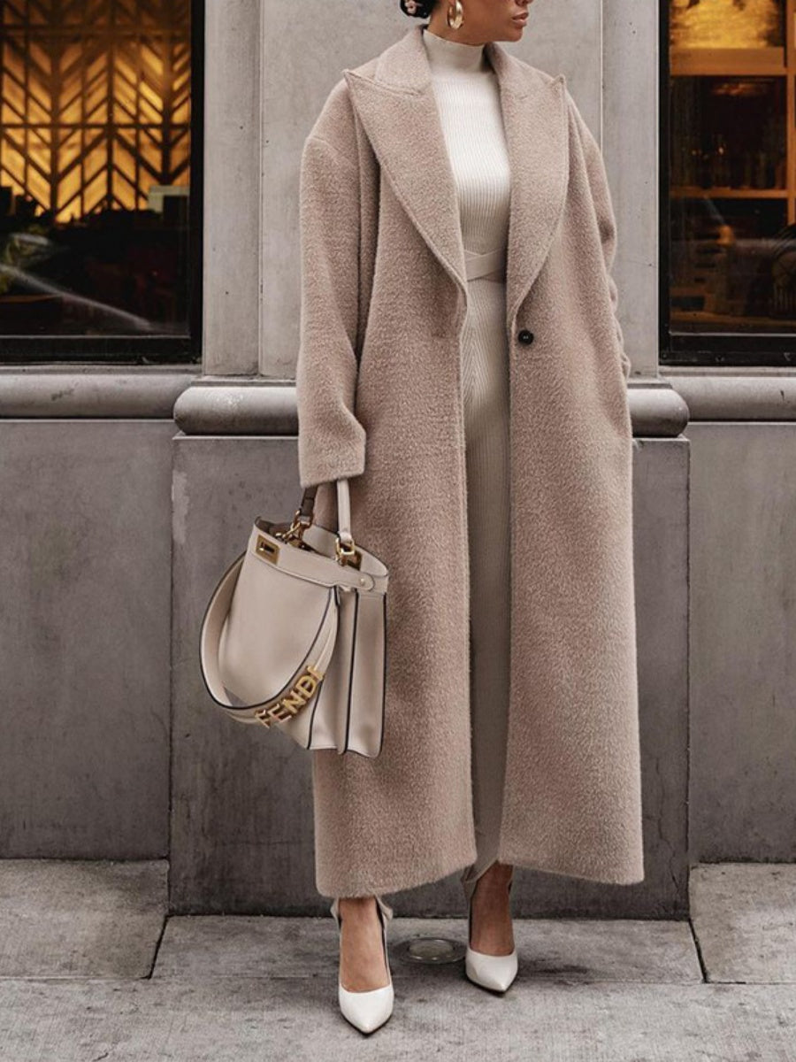 Keep Warm Long Sleeves With Lapel Plush Coats