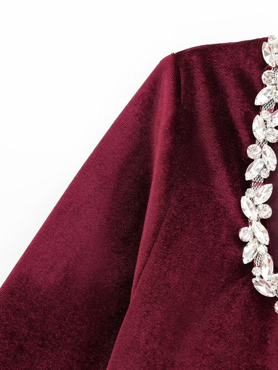 Square Collar Long Sleeve Diamond Velvet Mini&Short Dresses