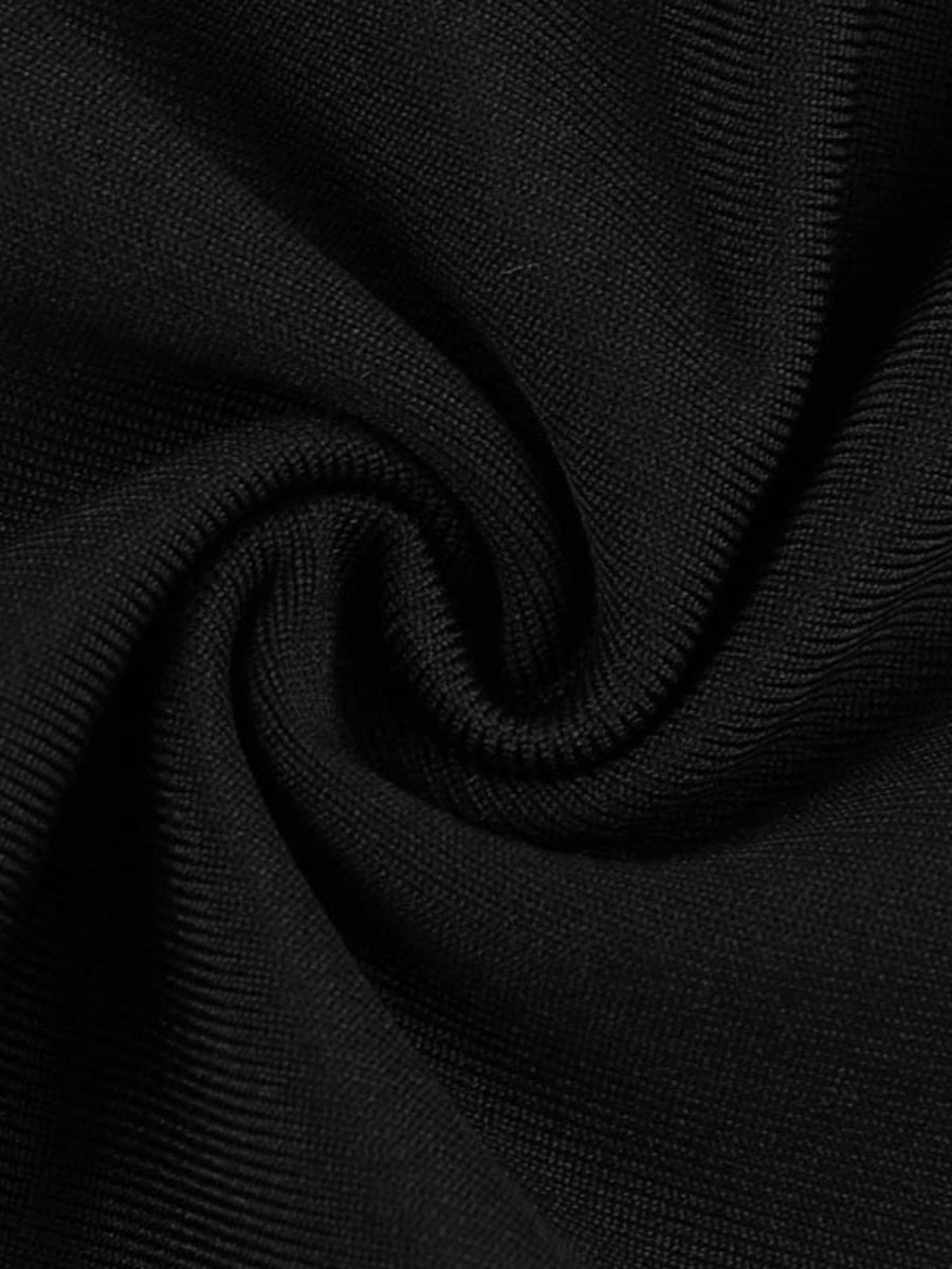 Batwing Sleeves Slim Fit Black Mini&Short Dresses