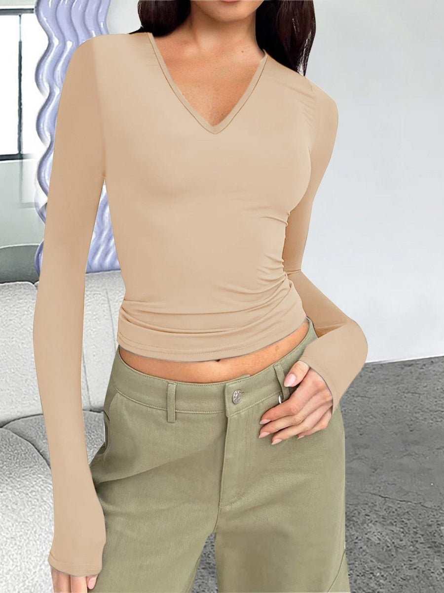 Liber Autumn Women's Ice cream color Color matching T-shirts