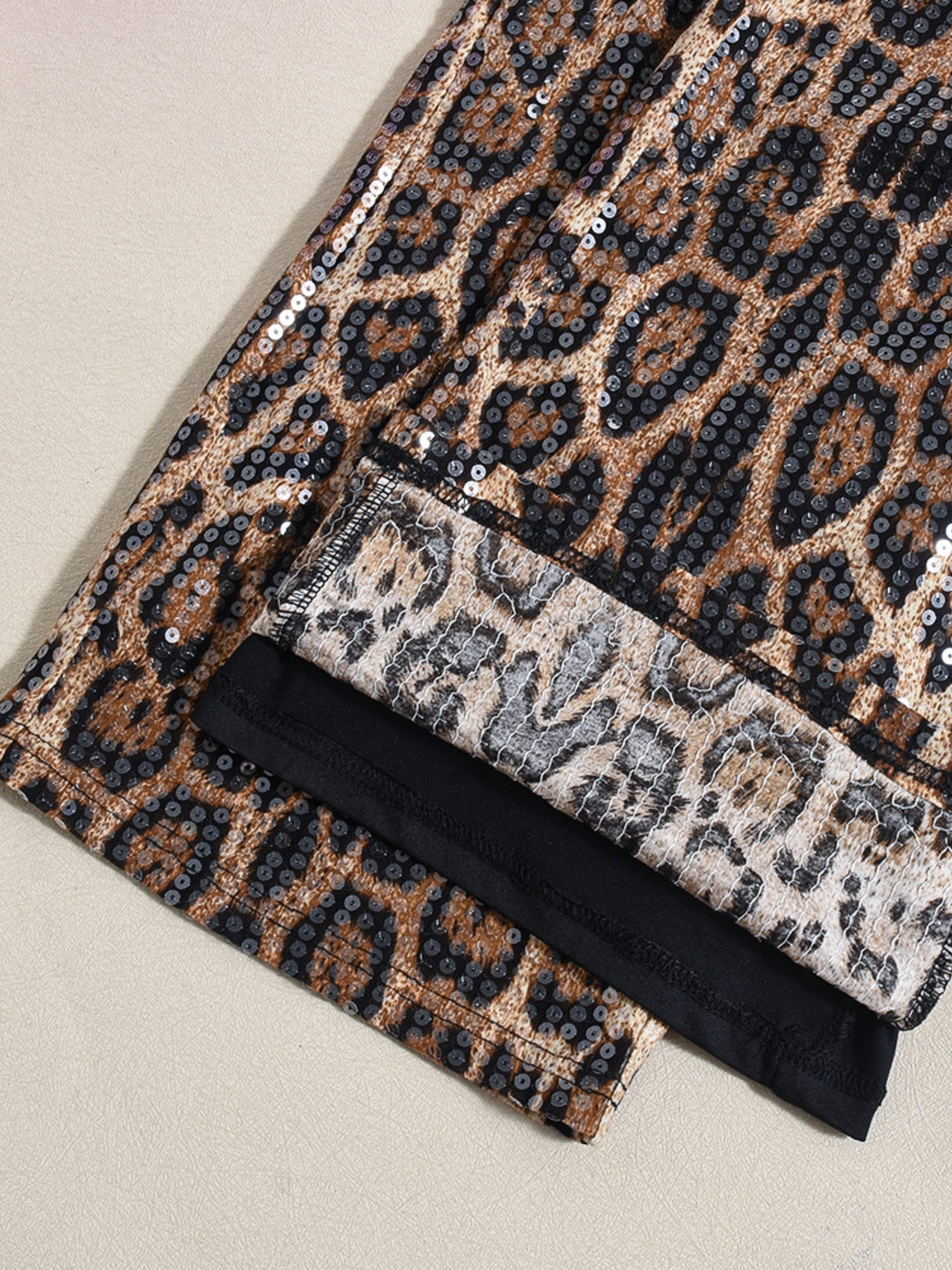 Leopard Print Sequins Pants