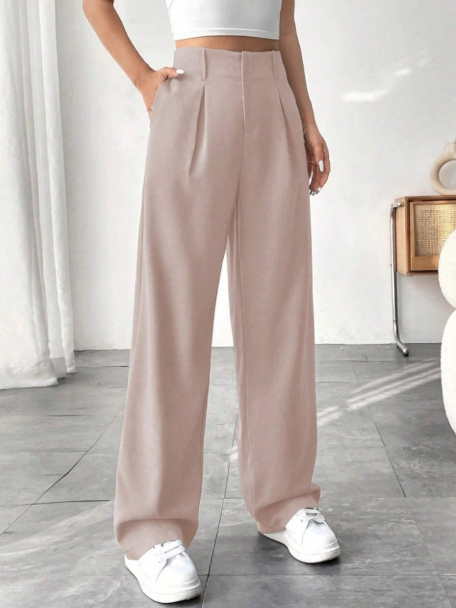 High waist Pocket Wide-leg Pants
