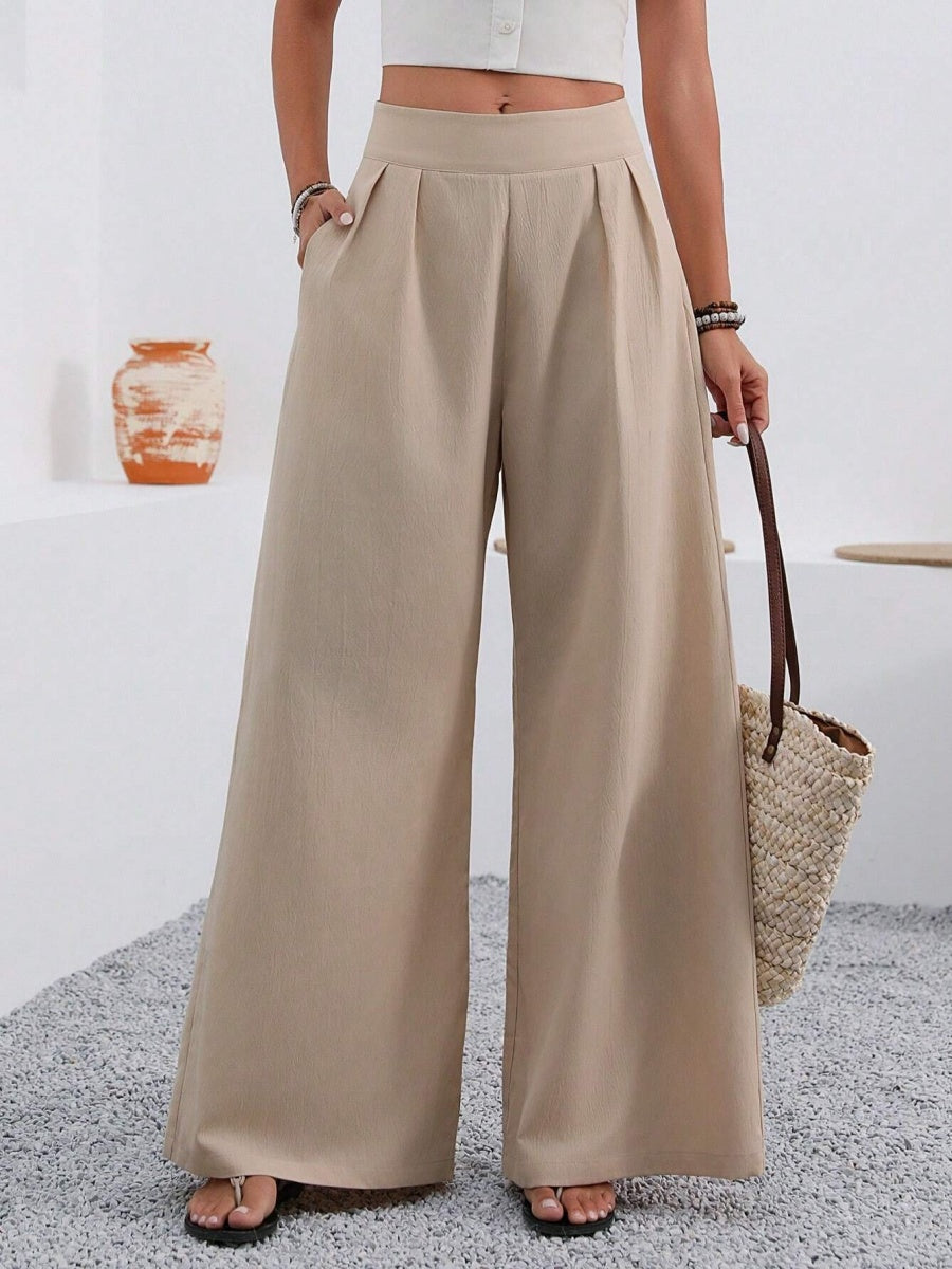 Pocket High Waist Wide Leg Pants