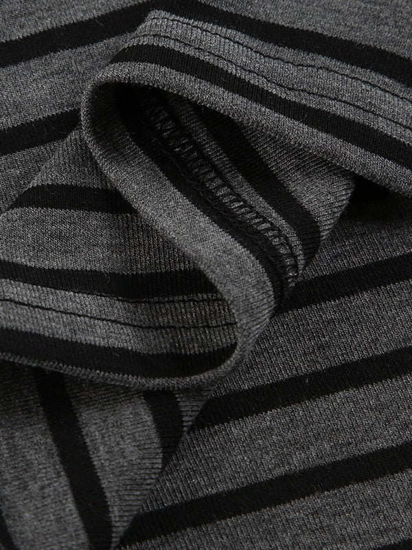 Dark Gray Contrasting Colors Stripes T-shirts