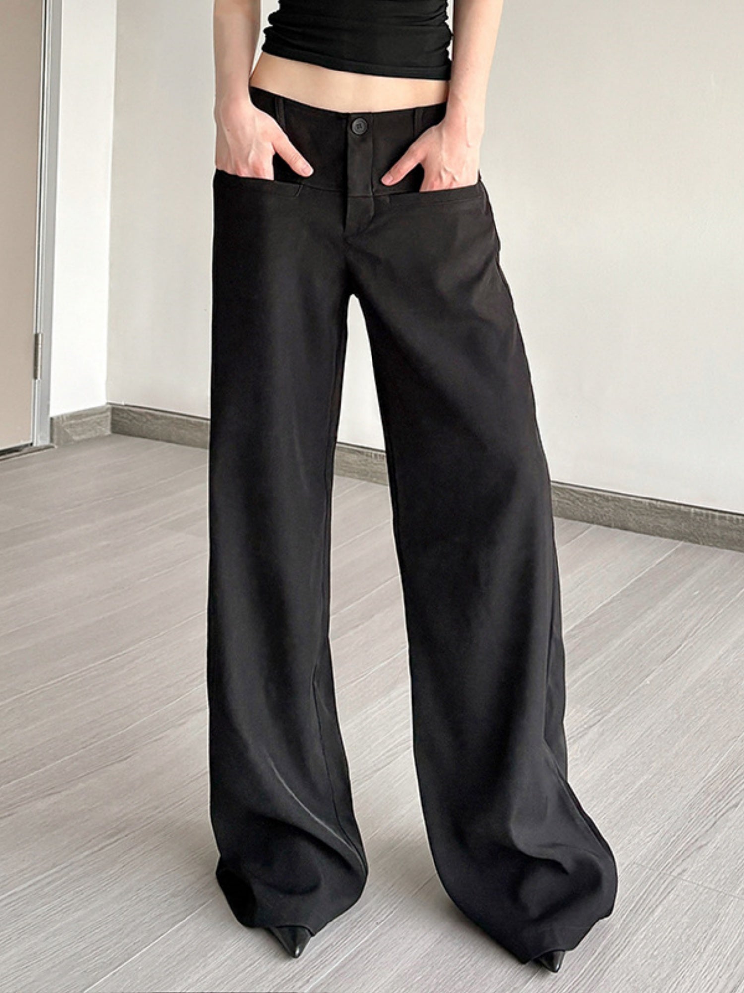 Low-rise Pocket Suit Trousers Pants